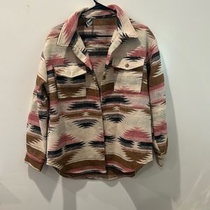 Blue B Collection aztec shacket